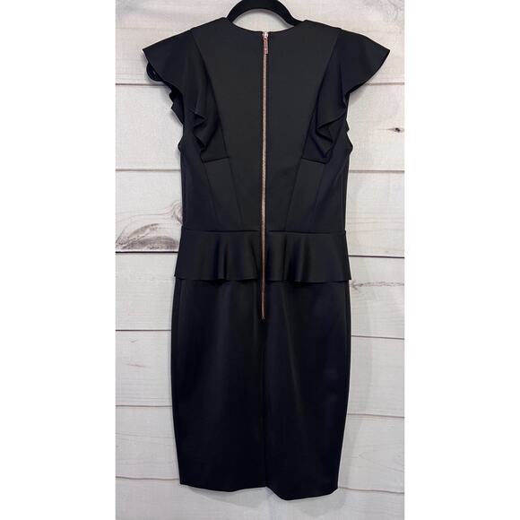 Ted Baker London Size 1 Black Sleeveless Dress Classy Chic - Picture 2 of 6